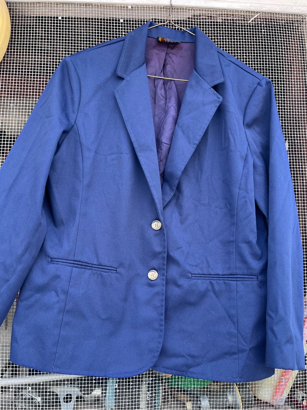 rrrruss blazer vintage  ladies blazer Russ 
brand made in USA size small navy